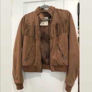 Hollister light brown suede jacket